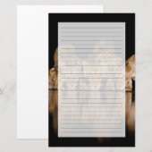 Lion Pride Drinks at the Water Hole at Night 便箋 (正面/裏面)