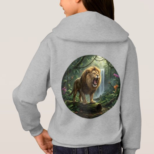 Lion Print Girls pullover hoodie (裏面)