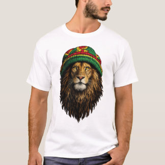 Lion Rasta Hat T-Shirt – Chill Urban Design Tシャツ