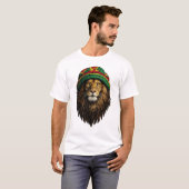 Lion Rasta Hat T-Shirt – Chill Urban Design Tシャツ (正面フル)