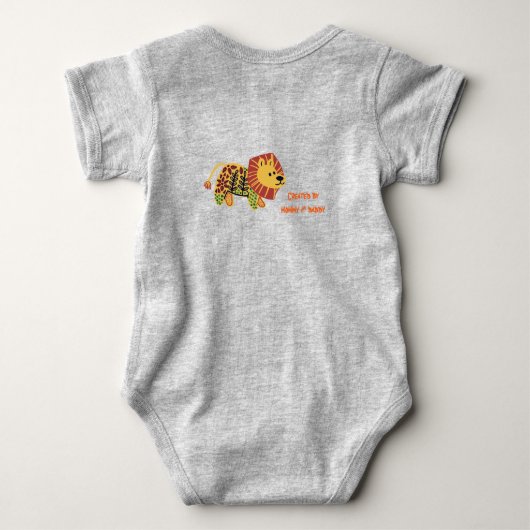 Lion Roar Created by Mommy & Daddy T-Shirt ベビーボディスーツ (裏面)