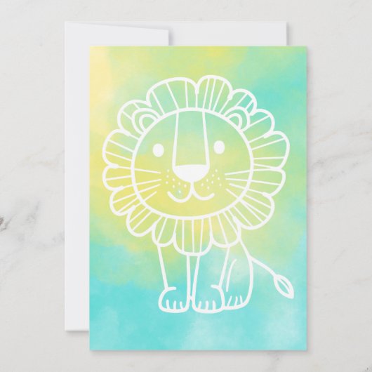 Lion Safari 2nd Birthday Invitation 招待状 (裏面)