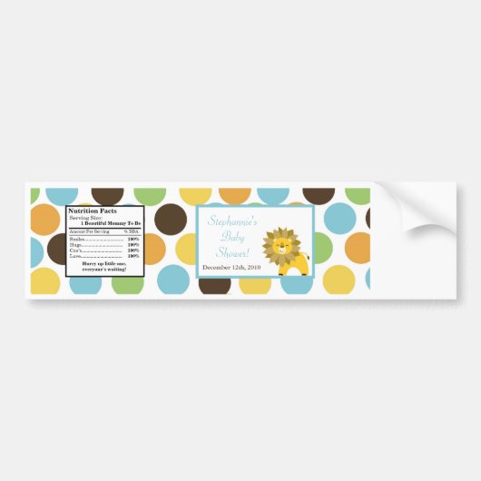 Lion Safari Zoo水差しのラベルのジャングル王 バンパーステッカー (正面)