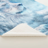 Lion snow lying down art animal シェルパブランケット (3/4)