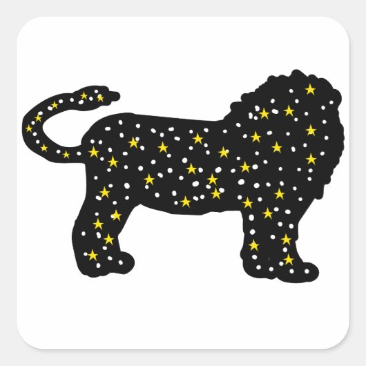Lion Space Stars Zodiac スクエアシール (正面)
