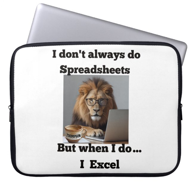 Lion spreadsheet office laptop sleeve ラップトップスリーブ (正面)