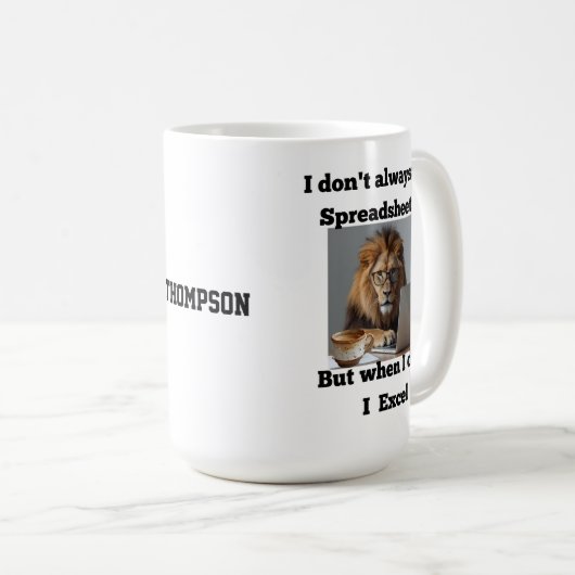 lion spreadsheet office Mug コーヒーマグカップ (正面右)
