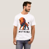 Lion T-Shirt with title : Roar of the Wild Tシャツ (正面フル)