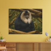 Lion-Tailed Macaque in Forest Sanctuary キャンバスプリント (インサイチュ (リビング))