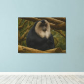 Lion-Tailed Macaque in Forest Sanctuary キャンバスプリント (インサイチュ (ウッドフロア))