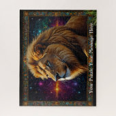 Lion tapestry fantasy painting mosaic diamond ジグソーパズル (縦)