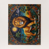 Lion tapestry fantasy painting mosaic diamond ジグソーパズル (縦)