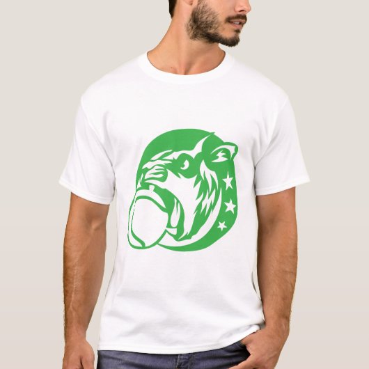 lion tennis logo sport animal 5028 tシャツ (正面)