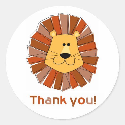 Lion Thank You Stickers ラウンドシール (正面)