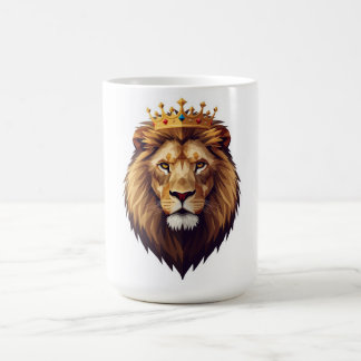 "Lion wearing a golden crown  コーヒーマグカップ