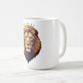 "Lion wearing a golden crown  コーヒーマグカップ (正面右)