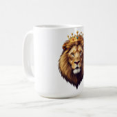 "Lion wearing a golden crown  コーヒーマグカップ (正面左)