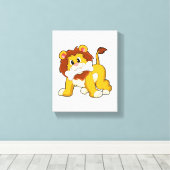 Lion with Bone キャンバスプリント (インサイチュ (ウッドフロア))