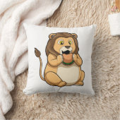 Lion with Burger クッション (ブランケット)