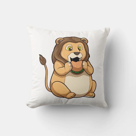 Lion with Burger クッション (正面)
