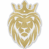 Lion With Crown - Gold Style 3 シール (正面)