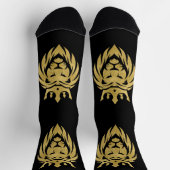 Lion With Crown - Gold Style 3 ソックス (上部)