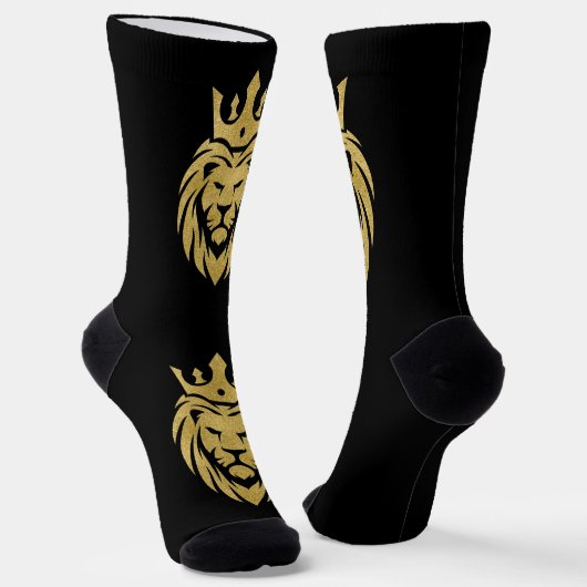Lion With Crown - Gold Style 3 ソックス (傾斜あり)
