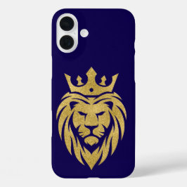 Lion With Crown - Gold Style 3 iPhone 16 Plusケース