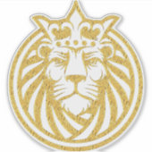 Lion With Crown - Gold Style 4 シール (正面)
