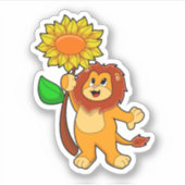Lion with Flower Sunflower シール (正面)