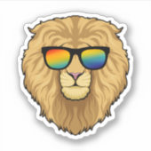 Lion with Sunglasses シール (正面)