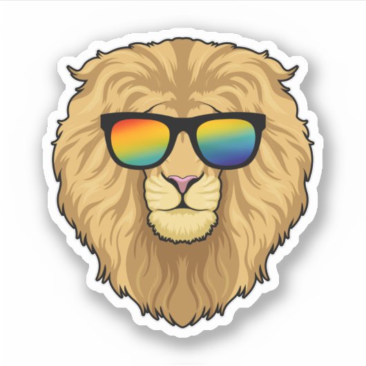 Lion with Sunglasses シール (正面)