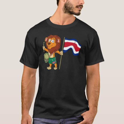 Lion with the Costa Rica flag Tシャツ (正面)