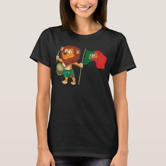 Lion with the Portugal flag Tシャツ (正面)