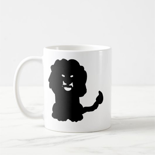 Lion Zodiac Mug • Bold Leo Silhouette Art コーヒーマグカップ (左)