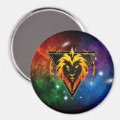 Lion Zodiaque Cadeau Astrologie マグネット (正面/裏面)