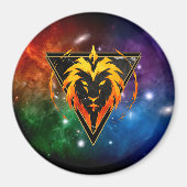 Lion Zodiaque Cadeau Astrologie マグネット (正面)