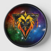 Lion Zodiaque Cadeau Astrologie 壁時計 (正面)