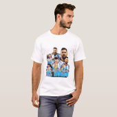 Lionel Messi Champion Del Mundo Argentina World  Tシャツ (正面フル)