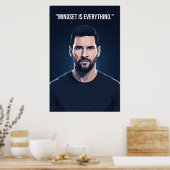 Lionel Messi Quote Poster – Mindset Is Everything ポスター (キッチン)
