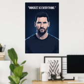 Lionel Messi Quote Poster – Mindset Is Everything ポスター (ホームオフィス)