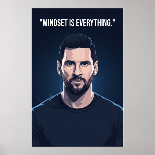 Lionel Messi Quote Poster – Mindset Is Everything ポスター (正面)