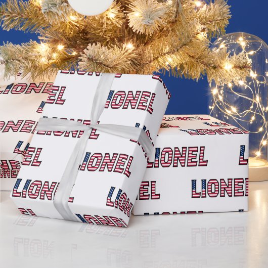 Lionel Vorname Name USA US Geschenkpapier Papier ラッピングペーパー (クリスマス)
