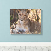 Lionessキャンバス印刷 キャンバスプリント (インサイチュ (ウッドフロア))