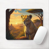Lioness among a wilderness setting マウスパッド (マウス)