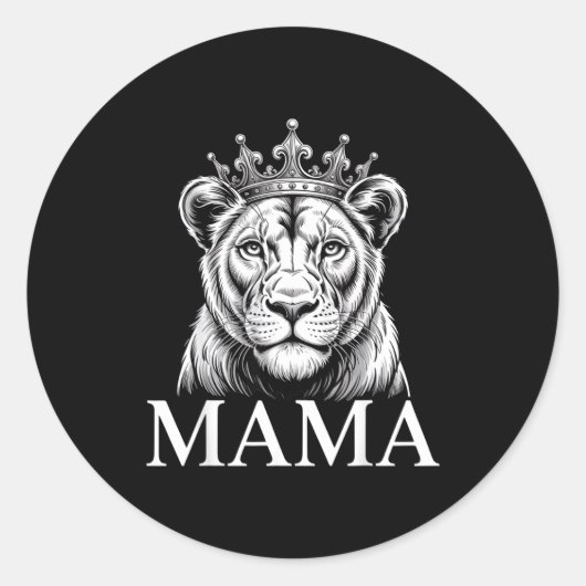 Lioness Mama Lion Animal Lioness Women Lioness ラウンドシール (正面)