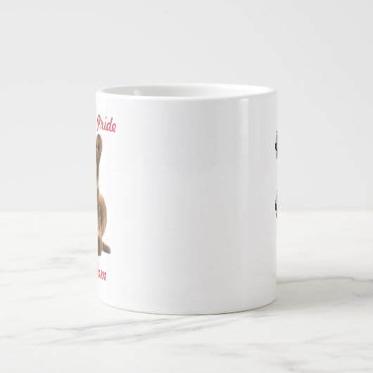Lioness Mom and Cub Personalized Jumbo Mug ジャンボコーヒーマグカップ (正面)