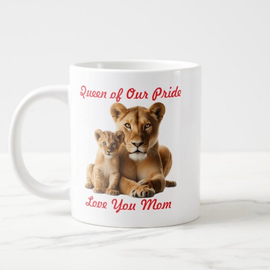 Lioness Mom and Cub Personalized Jumbo Mug ジャンボコーヒーマグカップ (左)