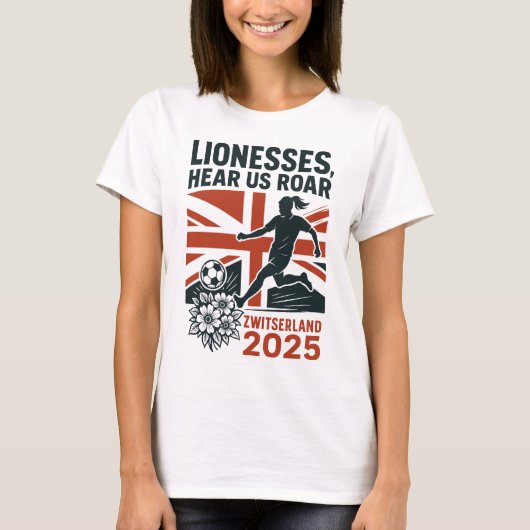 Lionesses, Hear Us Roar – English Women's Soccer Tシャツ (正面)