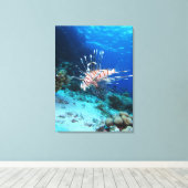 LionfishまたはPterois Miles、海リーフフィッシュ キャンバスプリント (インサイチュ (ウッドフロア))